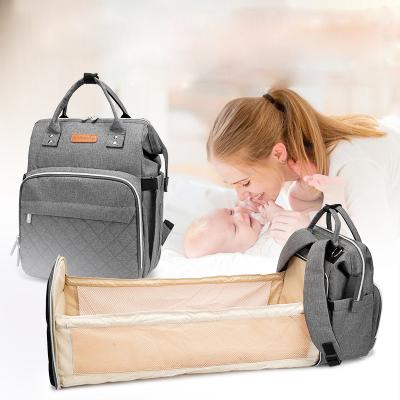 China Multifunctional Water Resistant Travel Diaper Large Maternity Backpack Waterproof Tote Shoulder Diaper Bag With Baby Diaper Changing Station for sale