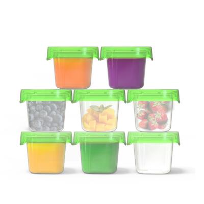 China Freshness Preservation Kitchen Tool 6 Packs 2oz 60ml Cusstom BPA Free Leak Proof Plastic Baby Food Storage Containers For Kids for sale