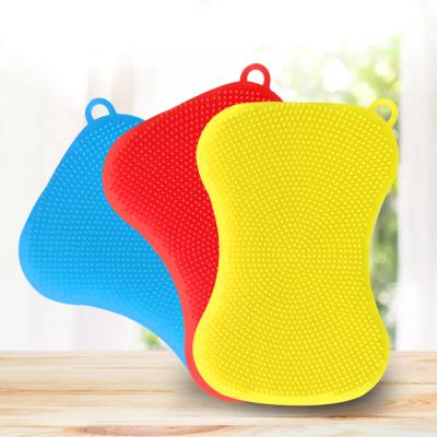 China Hot Sale Universal Smart Sponge Kitchen Dish Brush Silicone Washing Bowl Custom Cleaning Brushes for sale