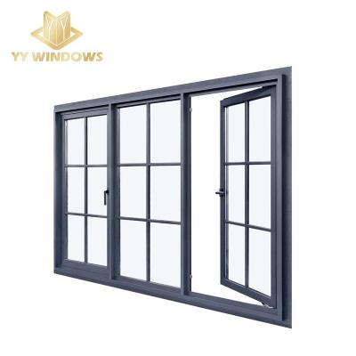 China AS2047 Magnetic Standard Outdoor Casement Screen Design Aluminum Casement Waterproof Stained Glass Window for sale