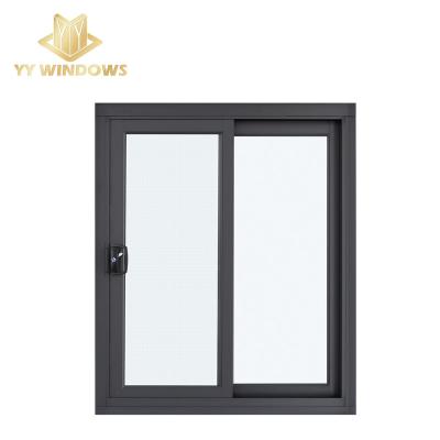 China Hurricane Impact Magnetic Residential Design Security Screen Aluminum Framed Sliding Window With Screens for sale