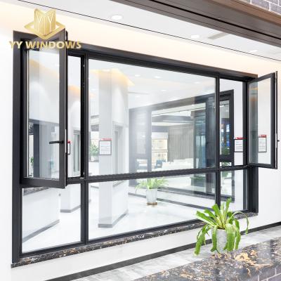 China Customized high energy saving magnetic screen villa aluminum frame double glazed ultra narrow frame aluminum casement window for sale