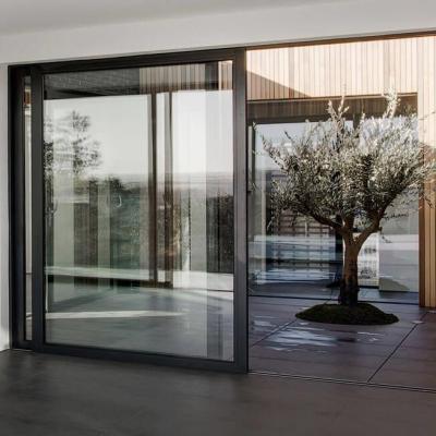 China Double Sliding Doors Sliding Door Anti-theft Aluminum Glazed Doors for sale