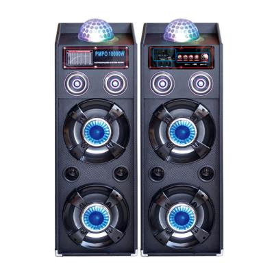 China Dual 10 Inch Portable PA Speaker System Bluetooth Disco Light Speaker For Party for sale