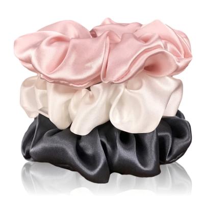 China Hair Decoration Accessories Wholesale women solid color mulberry silk scrunchies hair ties small 1cm silk scrunchie with 6A for sale