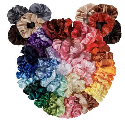 China Hair Decoration Accessories Customized mulberry Silk scrunchie Hair Ties Novelty Silk Satin Hair Scrunchies 100% Pure Silk Fabric Satin Scrunchie for sale