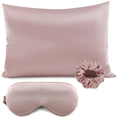 China Hair Decoration Accessories gift sets organic 100% mulberry silk pillowcase mulberry silk eyemask and scrunchie set for sale