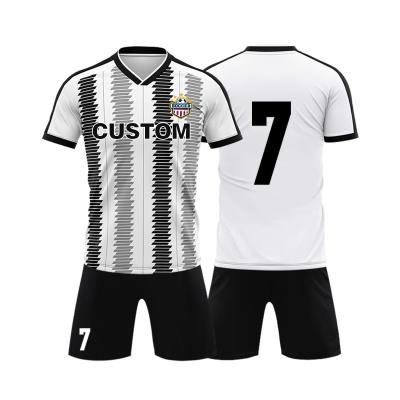 China Schwarzes Weiß 7 	Kundenspezifische Team Jersey-V-Ausschnitts-Fußball-Trainings-Trikots zu verkaufen