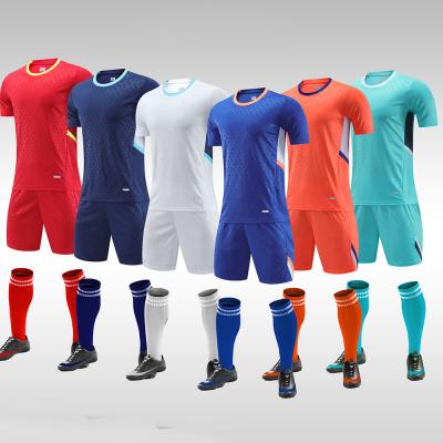 China De toevallige Reeks van de Voetbaljersey van Jerseys van het Douane Duidelijke Voetbal In te ademen Blauwe Witte Oranje Te koop