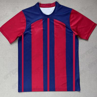 China Dauerhafter Fußball-Team Jersey Blue Red Polyester-Faser-Fan-Fußball Jersey zu verkaufen