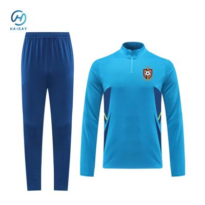 China Nieuw Seizoen Club Blauw Mensen Soccer Tracksuit Top Thaise kwaliteit Voetbal Training Suit Custom Made Logo Sweatsuit Te koop