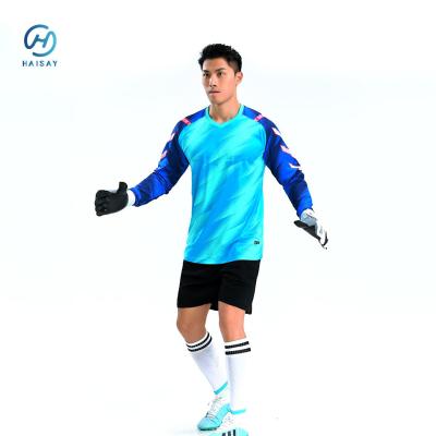 China Voetbalteams Op maat gemaakt doelman uniform met snel droog materiaal Te koop