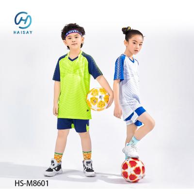 China Eye-Catching Patterns and Custom Color Kids Soccer Jerseys with Player Name Option for sale