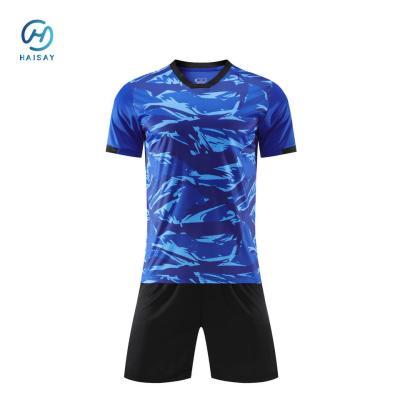 China Hot Sales Blue Sublimation Soccer Football Jersey Custom Your Own Logo High Quality Sports Uniform Comfortable Training Suit for sale