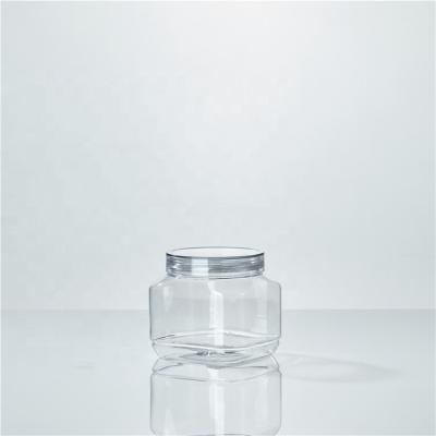 China For Snacks 211# 75mm 70mm PET 350ml Square Jar With Easy Open End for sale