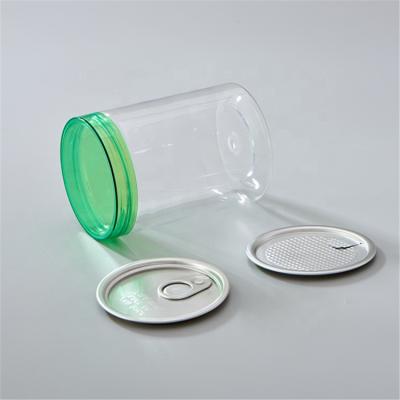 China For Snack Food Grade Transparent Round Airtight Canister Plastic Box With Easy Open Lid for sale