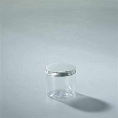 China For Snacks 300ml 500ml Pet Food Package Container Plastic Jar With Aluminum Lid for sale