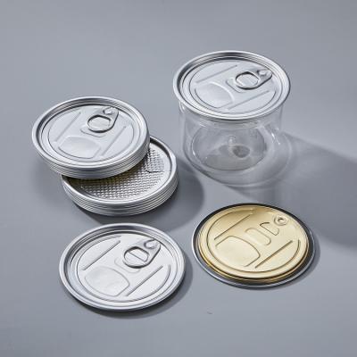 China food & Beverage Packaging Hot Selling 307# 83mm Soft Skin Easy End Aluminum Foil Lid For Pet Cans for sale