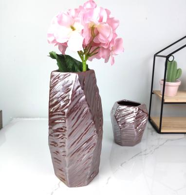 China Minimalist Nordic style modern ceramic geometric stripe ceramic and porcelain vases for sale