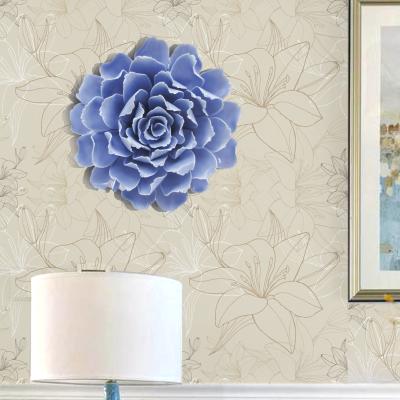 China Beautiful ceramic handmade ceramic flower wall decoration for sale