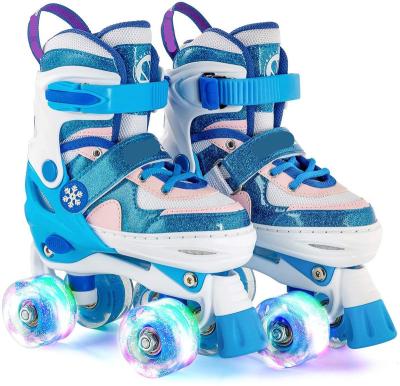 China Adjustable Flashing PVC/PU RollerSkates Rainbow Height Light For Kids Ltd for sale