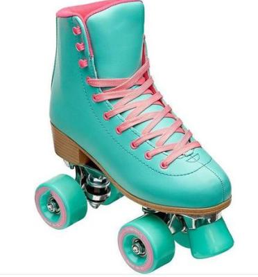 China Leather+velvet Metal Base Aluminum Chassis Roller Skates With PU Wheels for sale