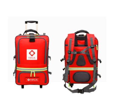 China Red Team Emergency Rescue Kit With Trolley Wide Strap And Several Bag for sale