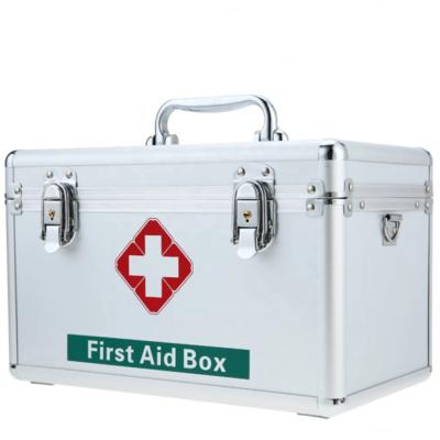 중국 Aluminium Shoulder Strap Emergency Medical Supplies Box Workshop metal First Aid Box 판매용