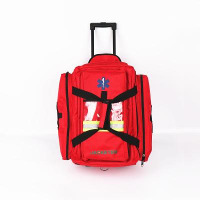 China Ambulance Kit EMS Trauma bag Medical Equipment Bag with wheel Earthquake Rescue Bag Ambulance Wheel Backpack zu verkaufen