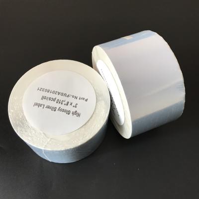 China High Glossy Silver Inkjet Label Inkjet Label Roll For TM-3500, C7500 Printer, 3" x3" , 425labels/roll for sale