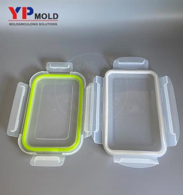 China Injection plastic lunch box cover mold maker plastic double shot two color mold for sale