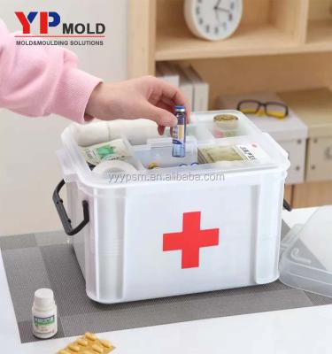 China White high quality pp steel plastic hospital medicine storage box with handle medical kit for home plastic injection molding for sale