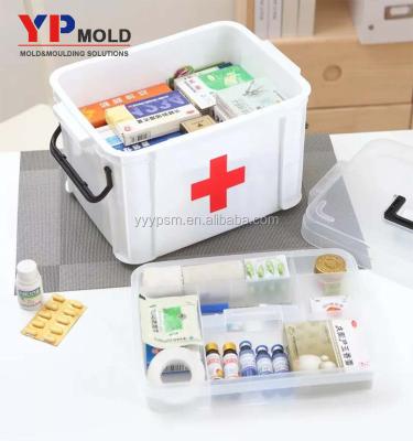 China Hospital Sale PP Maid Medical Kit Steel Plastic Medicine Storage Box For Home First Aid Kit Plastic Injection Molding for sale