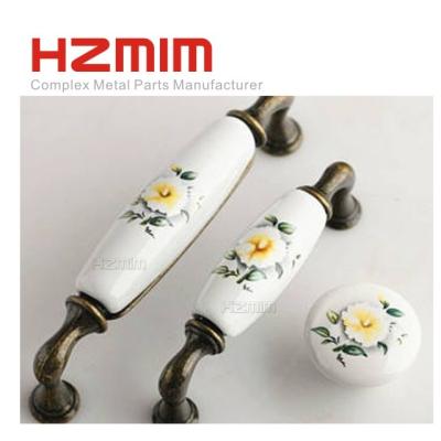 China Traditional ceramic handles, customized cabinet pull, cabinet handle by HZMIM metal injection molding for sale