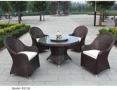 China 5 pc rattan dining set outdoor furniture garden wicker dining table & chair furniture for sale