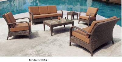 China el sofá profundo del asiento de la rota de mimbre al aire libre del patio de 6 pedazos fijó con el solo loveseat sofa-9101 de la silla en venta