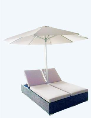 China Luxury indoor chaise lounge modern outdoor lounger dual double chaise lounge with umbrella canopy ---6500 for sale