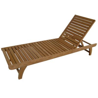 China Factory direct swimming pool furniture wooden pool chair beach bed wood outdoor chaise lounge chair---6235 en venta