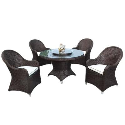 China 5 pieces rattan wicker dining set outdoor furniture garden wicker rotated dining table & chair furniture---8311 for sale