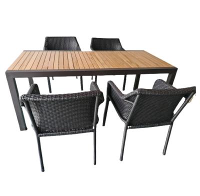 China Furniture Outdoor hotel Patio Garden Terrace Teak Wood dining table and dining Chairs set---YS6621 for sale