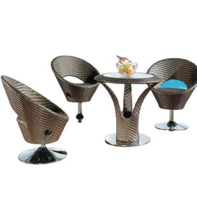 China 4 seat outdoor swivel dining club chairs wicker furniture dining table chairs bar furniture swivel chairs---8138 for sale