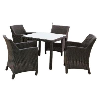 China Star hotel outdoor furniture waterproof wicker dining set 4 seating garden furniture outdoor rattan table---8086 for sale