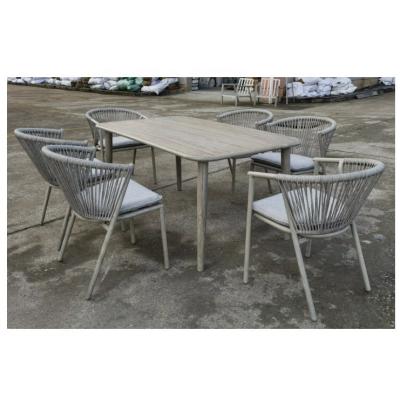 China Muebles de jardín al aire libre Sofá de aluminio Bistro de ratán Conjunto con mesa de café de lujo en venta