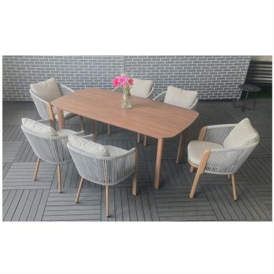 China Muebles de jardín para exteriores Conjunto de sofá de aluminio de ratán Mesa de ocio Conjunto de cena de té en venta