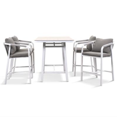 China Conjunto de jardín específico Sofá de ratan de aluminio estilo de diseño moderno Mesa de té Bistro Set en venta