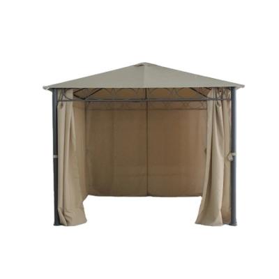 China Outdoor Garden Steel Metal Gazebo with Polyester Curtain A Durable Park Leisure Option for sale