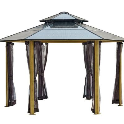 China Aluminum Frame 2x2x2x2.8M Hexagonal Hardtop Gazebo for Sun Protection and Relaxation for sale