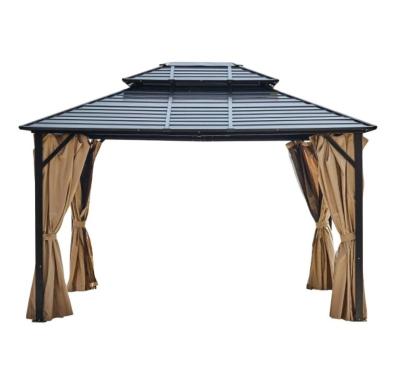 China Pared lateral de poliéster 3X3.65X2.75M Gazebo de tubo de aluminio con tapa doble para fiesta de jardín en venta