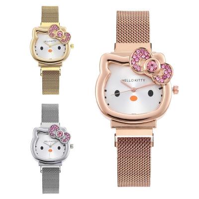 China Hot Selling Mesh Fashion Watch Waterproof Quartz Watch Studet Wristwatches Waterproof Girl Analog Watches à venda