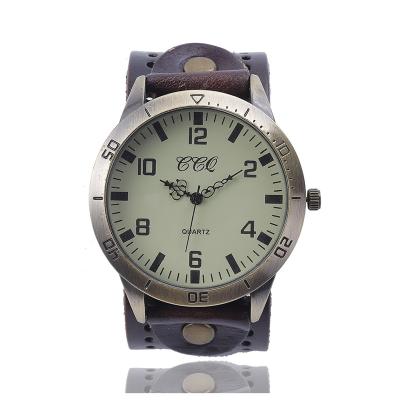 China Fashion Lady Roman Numerals Leather Quartz Watch Retro Leather Wrist Watch For Men for sale